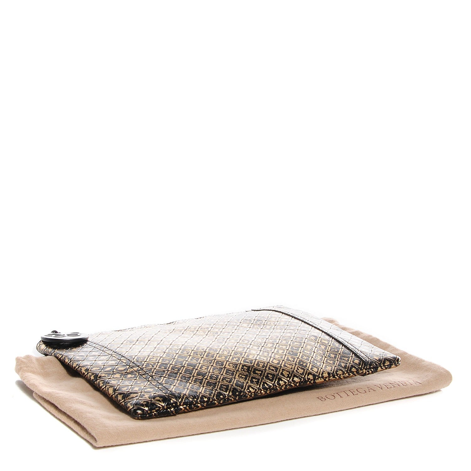 Bottega Veneta Calfskin Intrecciomirage Pouch Gold 4 of 7
