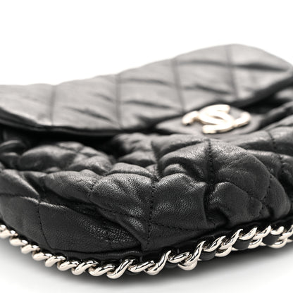 Chanel Washed Lambskin Quilted Medium Chain Around Flap Black 9 of 11