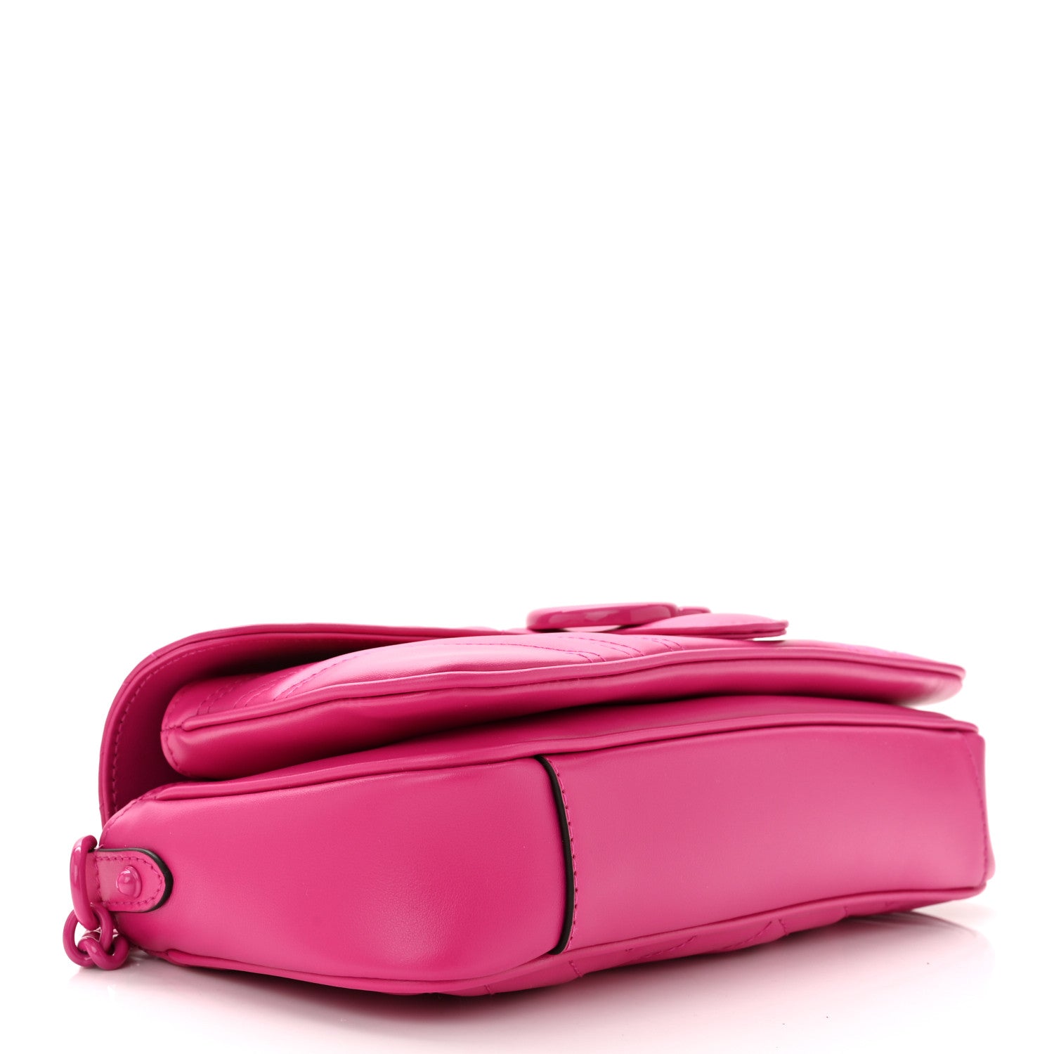 Gucci Calfskin Matelasse Monochrome GG Marmont Crossbody Shoulder Bag Classic Fuxia 4 of 11