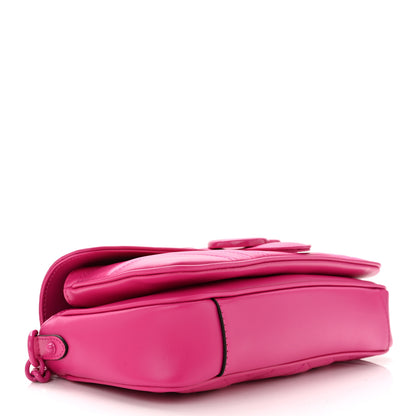 Gucci Calfskin Matelasse Monochrome GG Marmont Crossbody Shoulder Bag Classic Fuxia 4 of 11