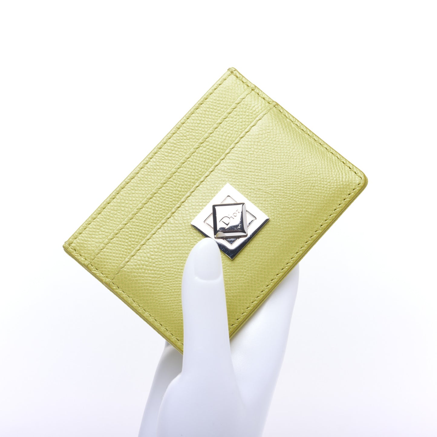 Grained Calfskin Turn Me Card Holder Yellow