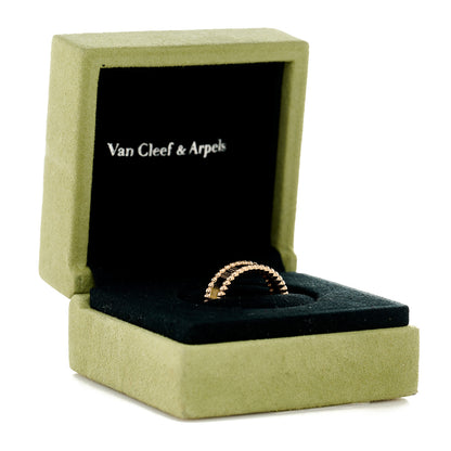 Van Cleef & Arpels 18K Rose Gold Perlee Signature Ring 52 6 6 of 6