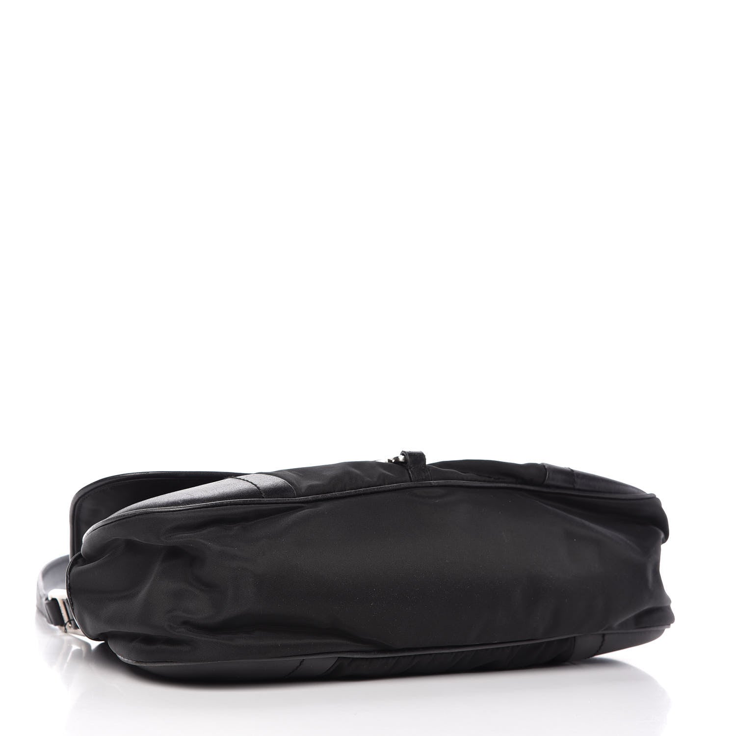 Prada Tessuto Nylon Calfskin Shoulder Bag Black 4 of 14