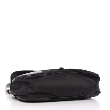 Prada Tessuto Nylon Calfskin Shoulder Bag Black 4 of 14