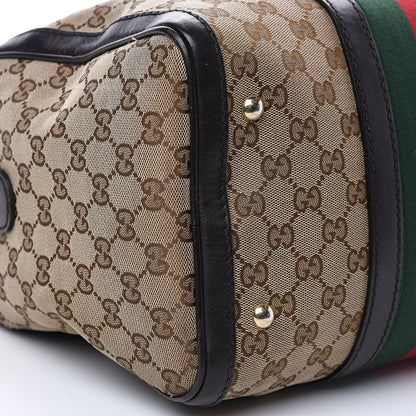 Gucci Monogram Vintage Web Medium Boston Dark Brown 10 of 12