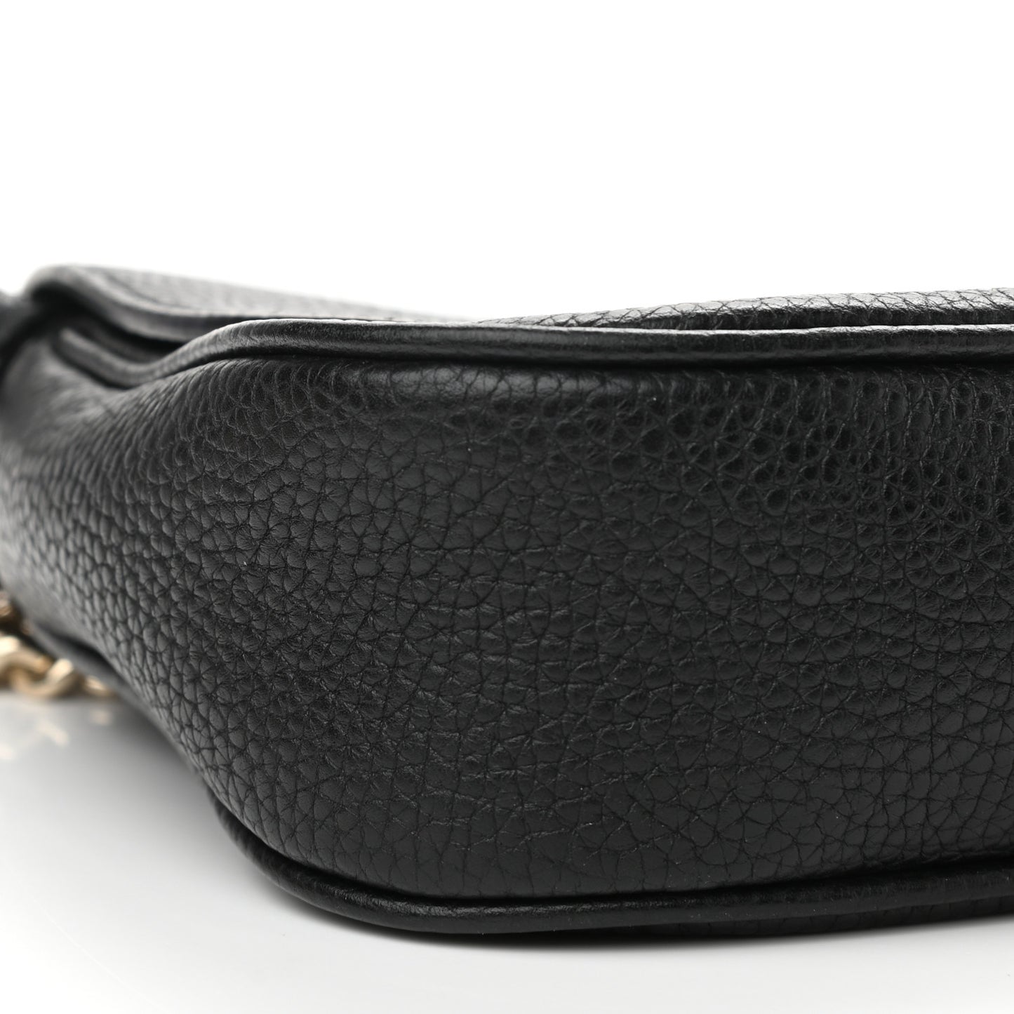 Pebbled Calfskin Medium Soho Flap Crossbody Black
