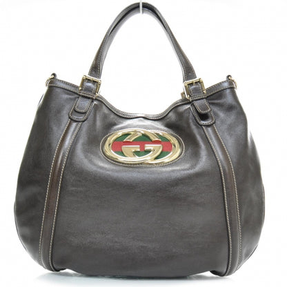Gucci Leather Medium Britt Bag Dark Brown 1 of 11