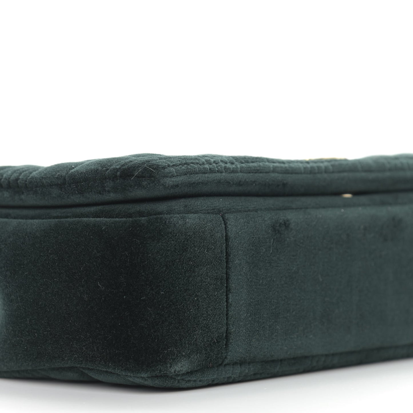 Velvet Quilted Small Lola Bag Dark Green