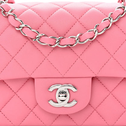Chanel Lambskin Quilted Mini Rectangular Flap Pink 8 of 11