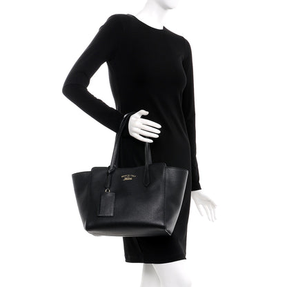 Gucci Pebbled Calfskin Small Swing Tote Black 2 of 7