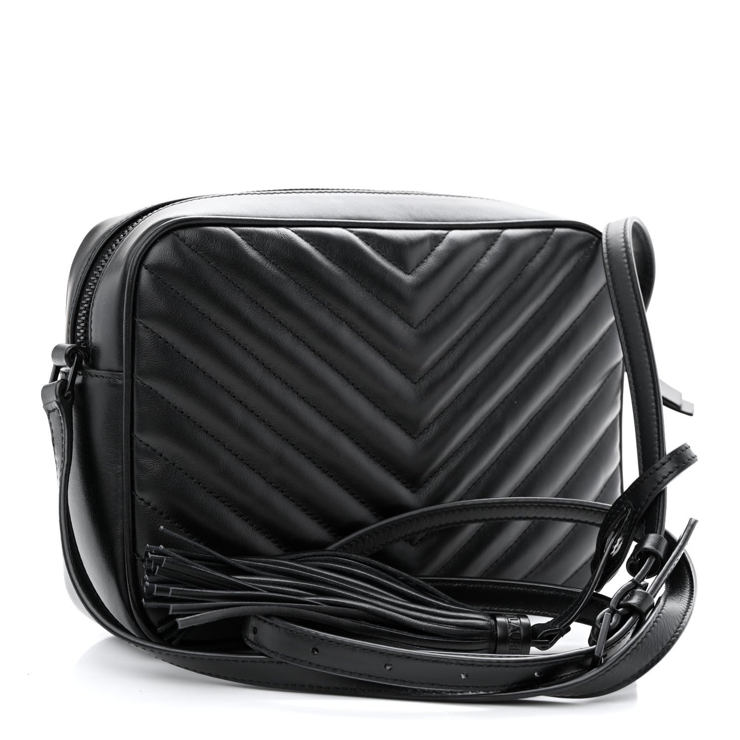 Calfskin Matelasse Monogram Monochrome Lou Camera Bag Black