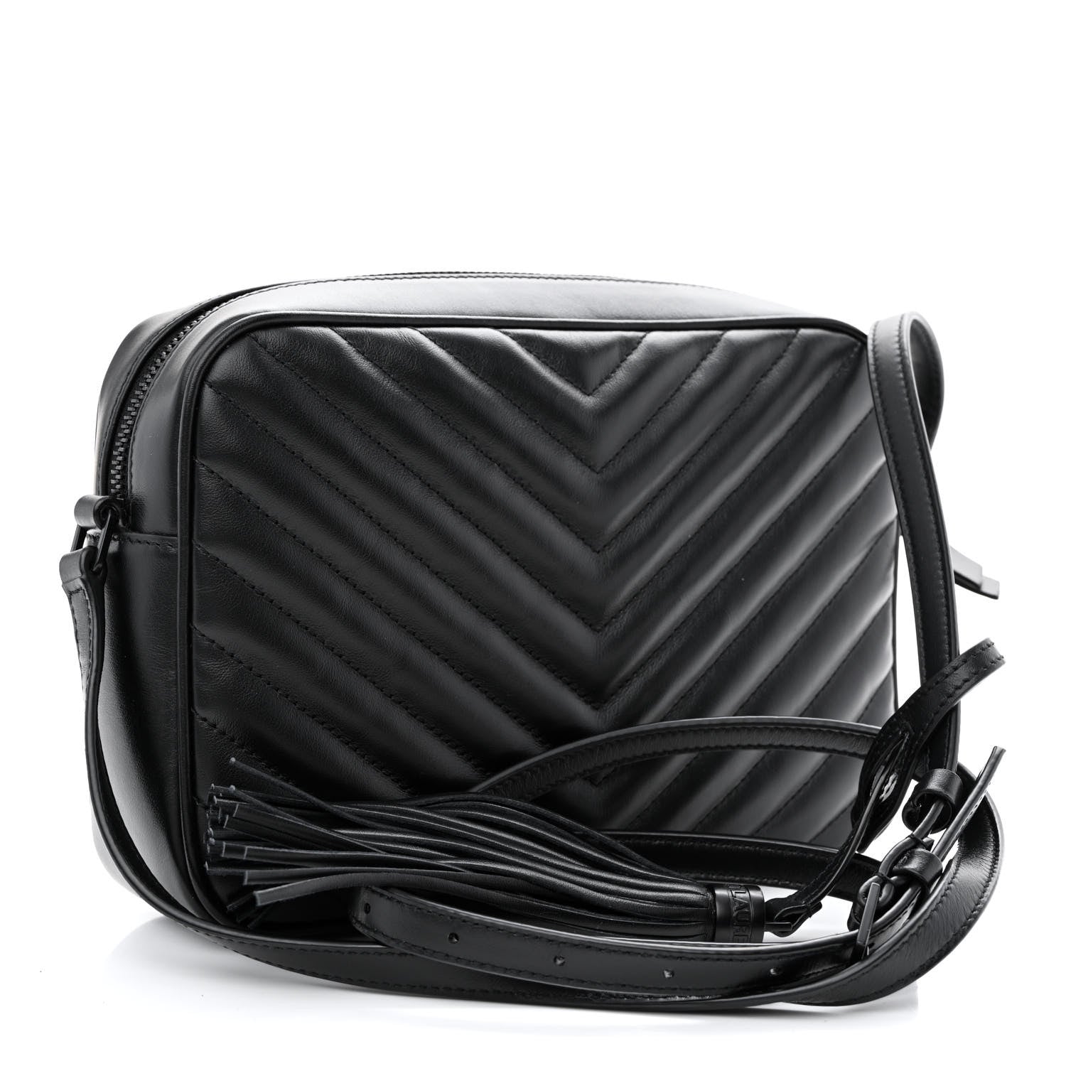 Saint Laurent Calfskin Matelasse Monogram Monochrome Lou Camera Bag Black 3 of 10