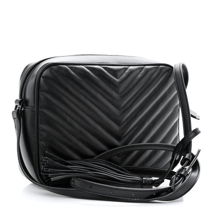 Saint Laurent Calfskin Matelasse Monogram Monochrome Lou Camera Bag Black 3 of 10