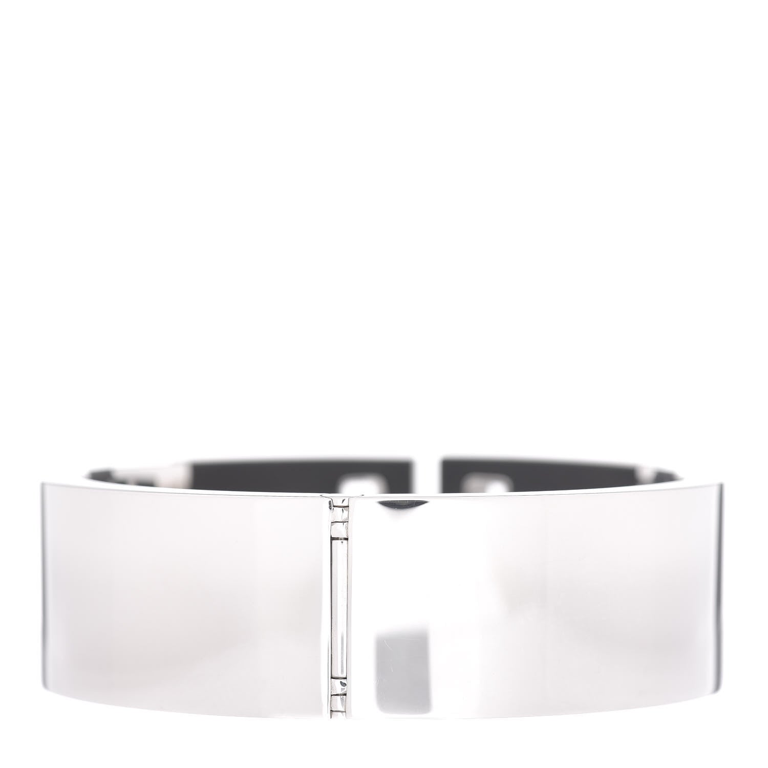 Tiffany Sterling Silver Black Ceramic T Cutout Cuff Bracelet 3 of 4