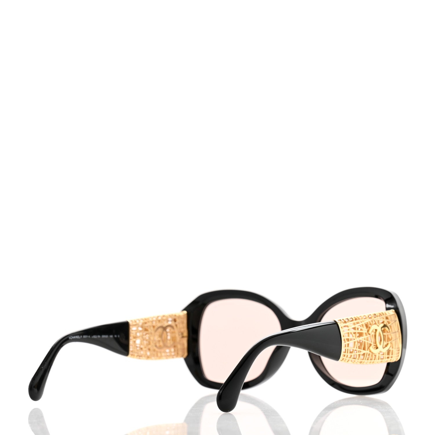 Chanel Acetate Metal Butterfly Sunglasses 5531-A Black Pink 4 of 9