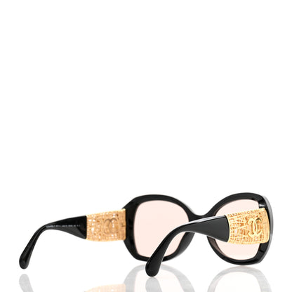 Chanel Acetate Metal Butterfly Sunglasses 5531-A Black Pink 4 of 9