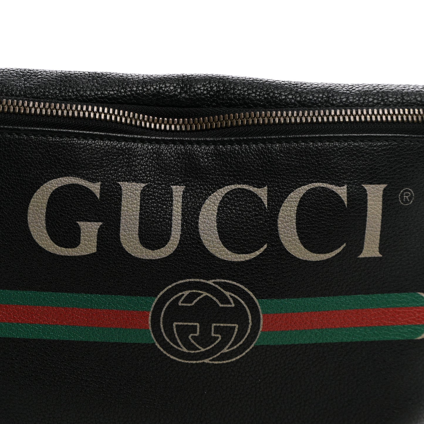 Grained Calfskin Logo Belt Bag Black