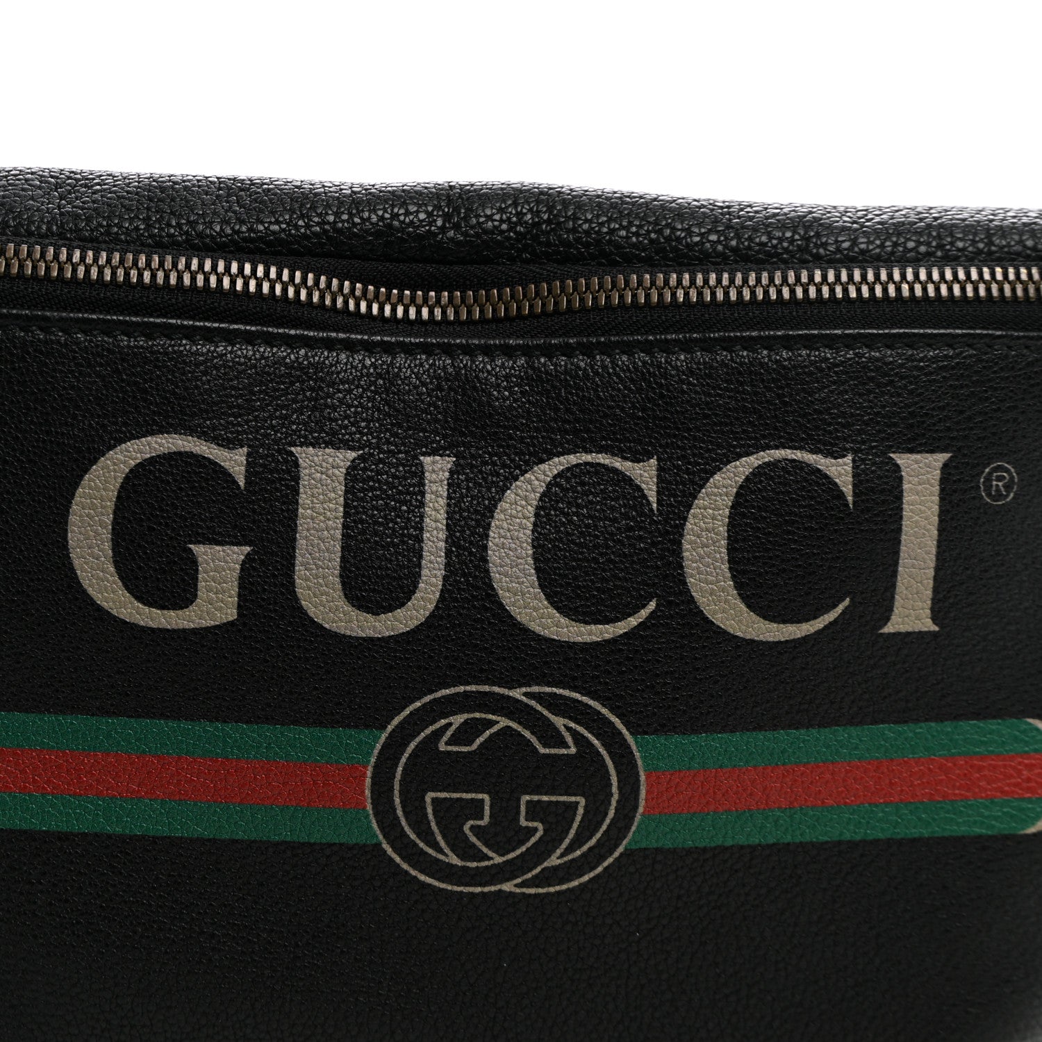 Gucci Grained Calfskin Logo Belt Bag Black 7 of 9