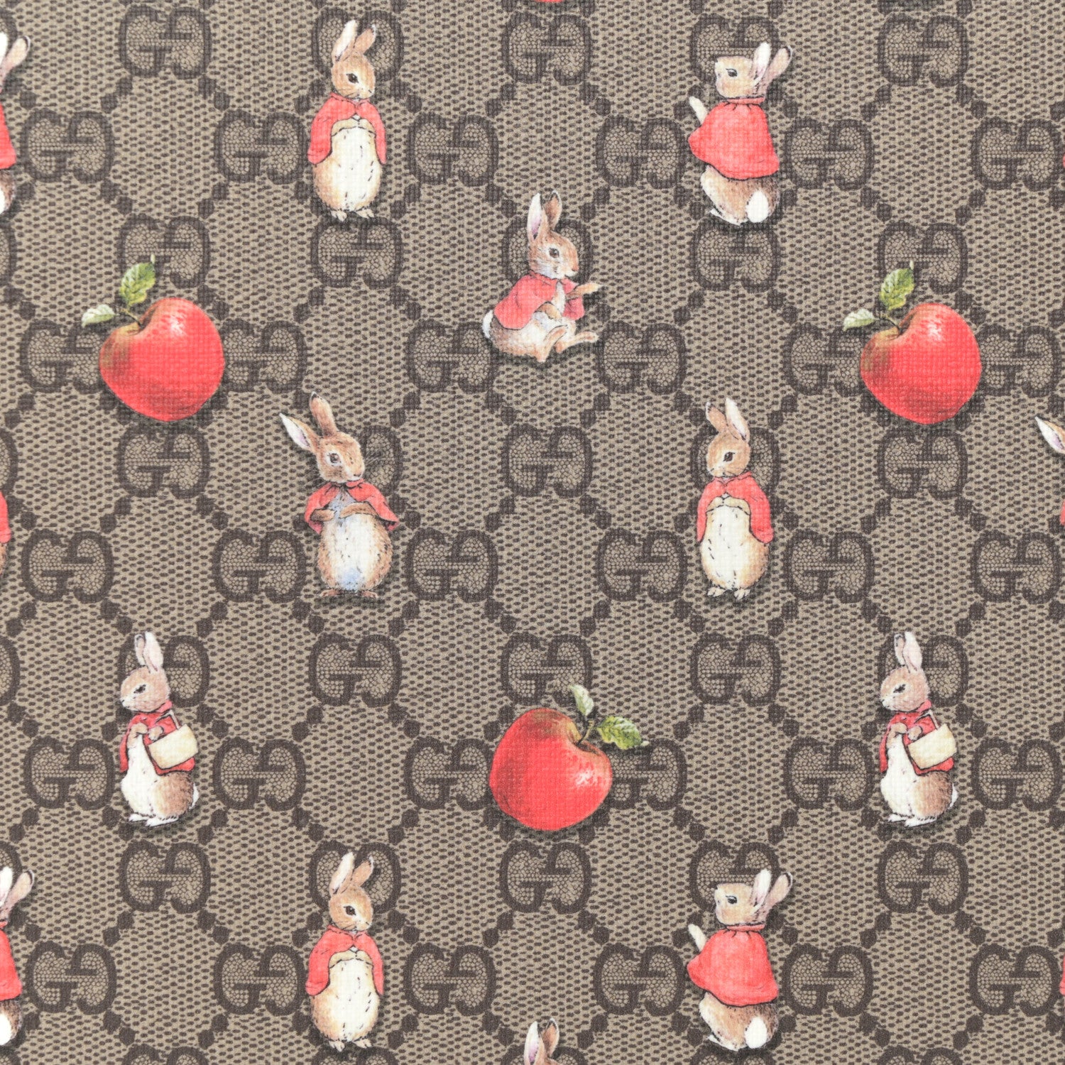 Gucci X Peter Rabbit GG Supreme Monogram Rabbit Apple Childrens Tote Beige Ebony Multicolor Bright Hibiscus 9 of 11