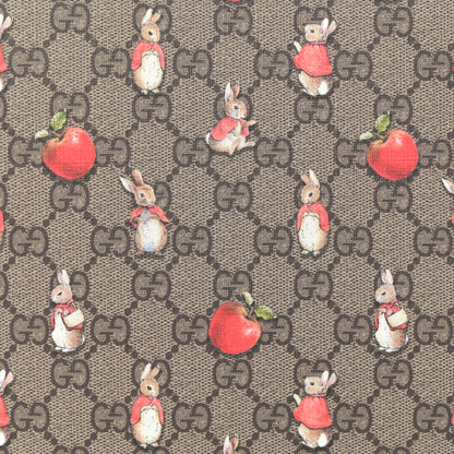 Gucci X Peter Rabbit GG Supreme Monogram Rabbit Apple Childrens Tote Beige Ebony Multicolor Bright Hibiscus 9 of 11