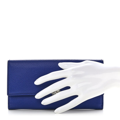 Alexander McQueen Calfskin Skull Continental Wallet Blue 2 of 10