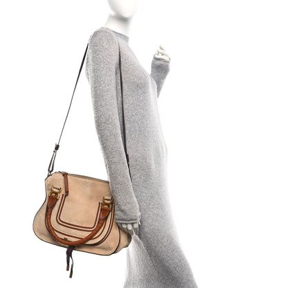 Chloe Suede Calfskin Braided Medium Marcie Double Carry Beige 2 of 10