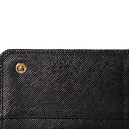 Prada Saffiano Continental Flap Wallet Black 6 of 6