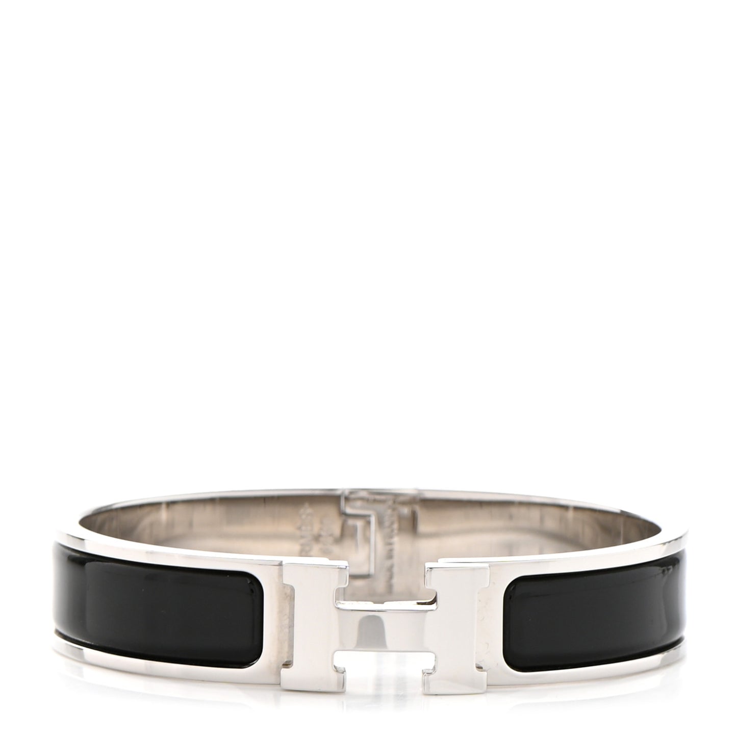 Enamel Narrow Clic Clac H Bracelet PM Black