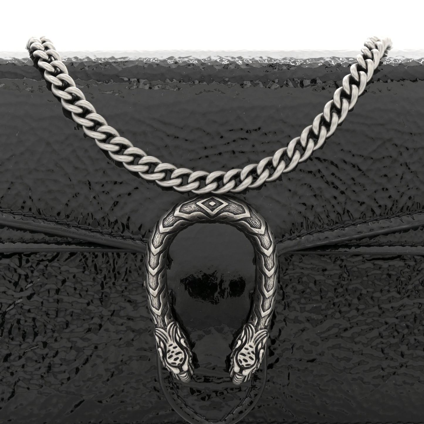 Crinkled Patent Mini Dionysus Shoulder Bag Black