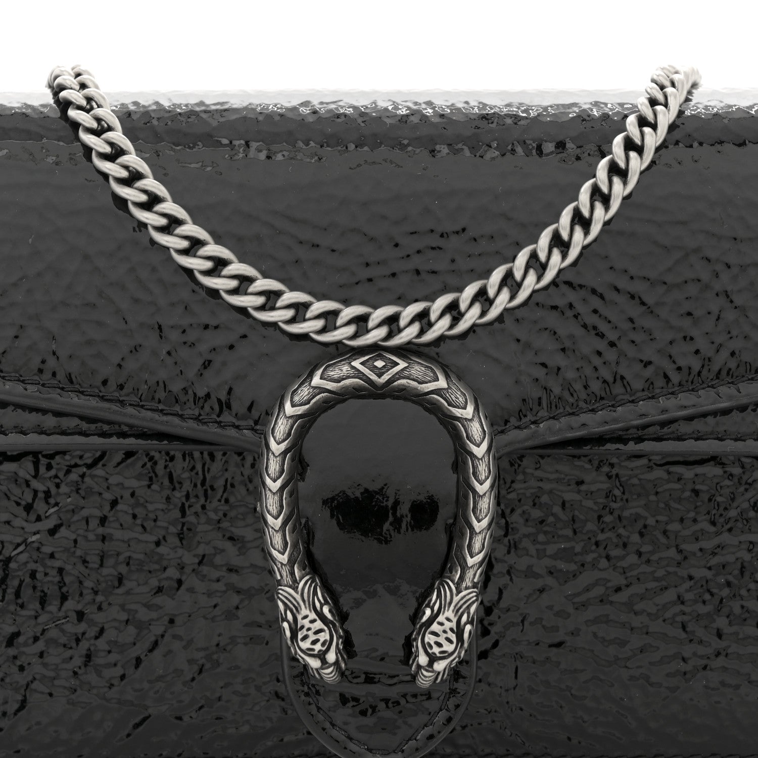 Gucci Crinkled Patent Mini Dionysus Shoulder Bag Black 8 of 10