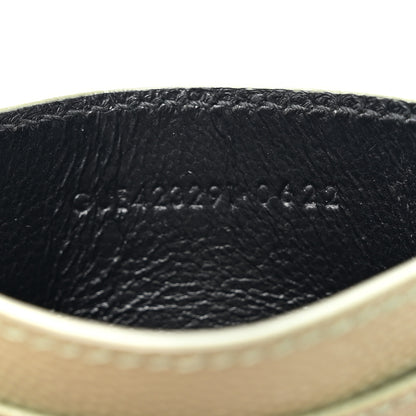 Saint Laurent Grain De Poudre Matelasse Chevron Monogram Credit Card Case Light Sage 7 of 8
