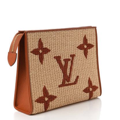 Louis Vuitton Raffia Monogram Giant Toiletry Pouch 26 Tan 3 of 9