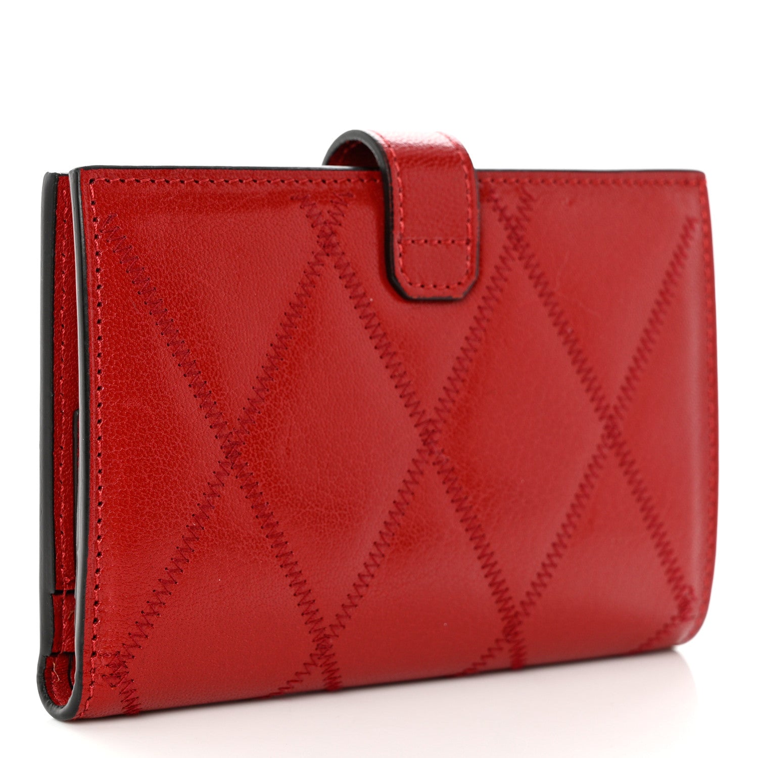 Givenchy Goatskin Diamond Quilted GV3 Medium Wallet Vermillion 3 of 7