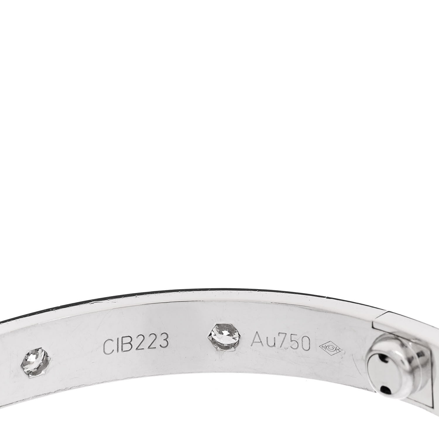 Cartier 18K White Gold 10 Diamond LOVE Bracelet 17 5 of 6