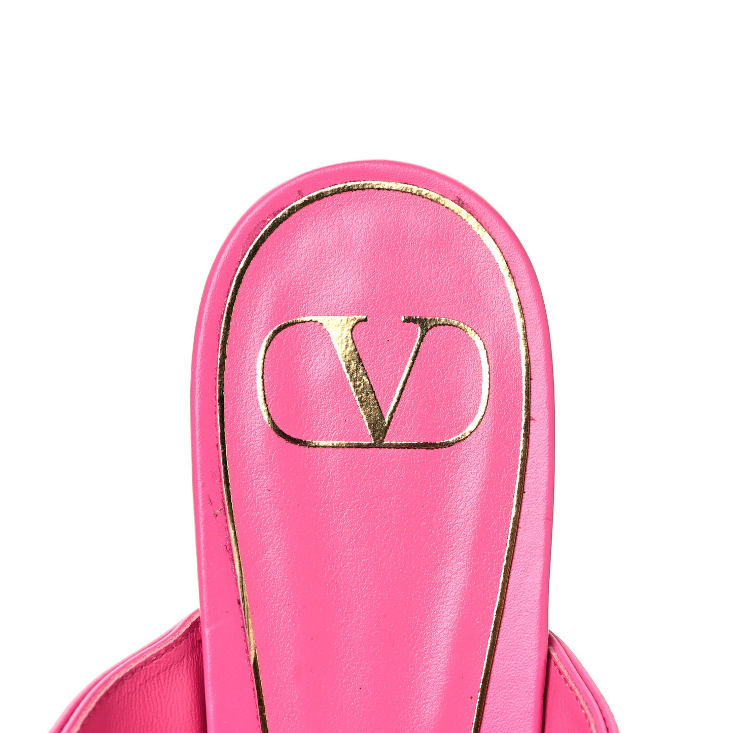 Calfskin Roman Stud Ankle Strap Flat Mules 38.5 Feminine Pink
