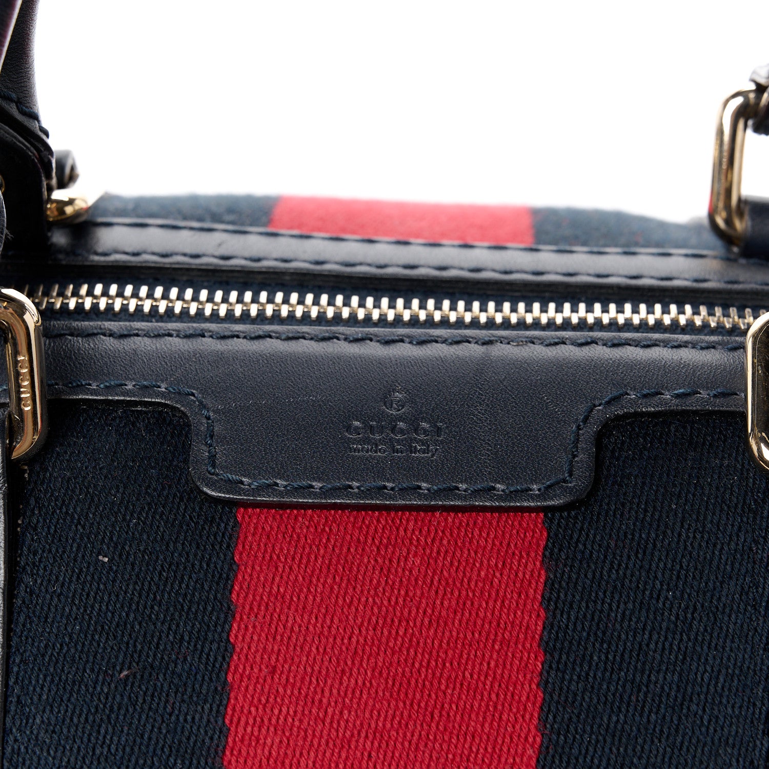 Gucci Monogram Selleria Calfskin Vintage Web Medium Boston Beige Blue 9 of 16