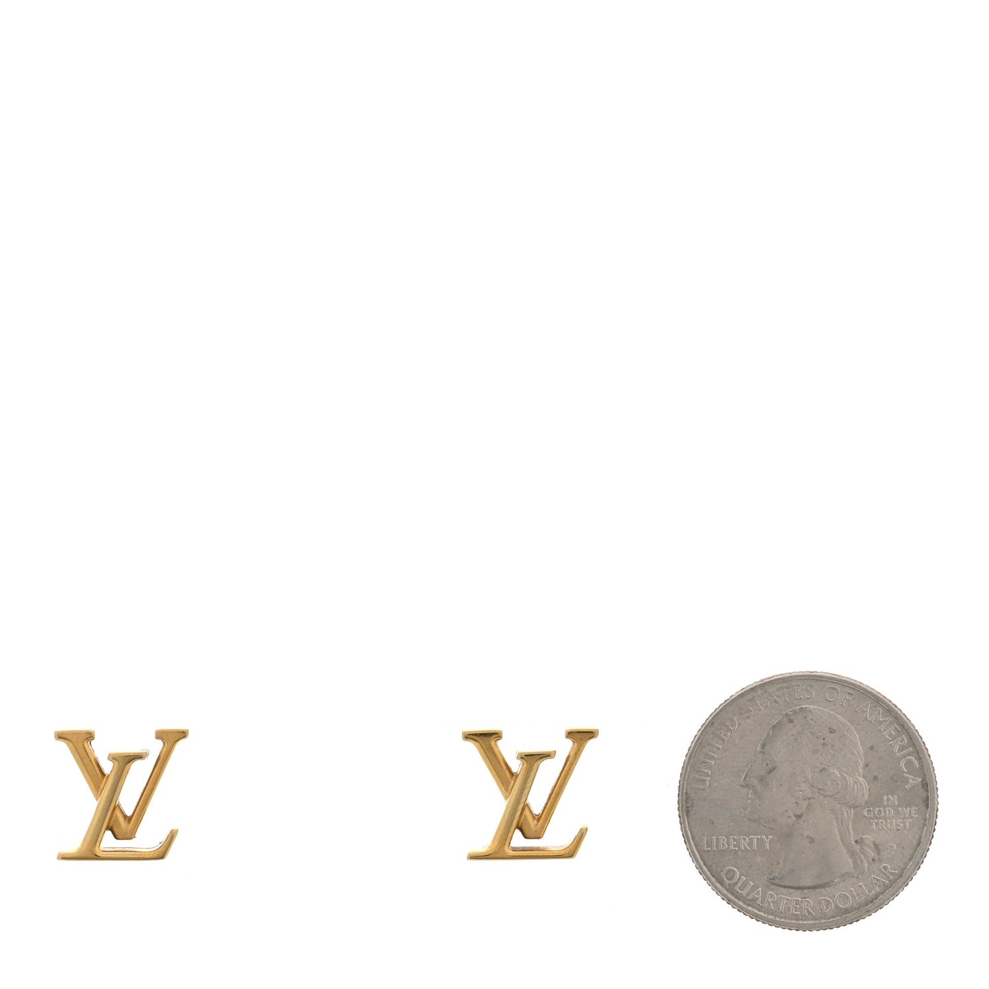 Metal Enamel LV Iconic Earrings Gold