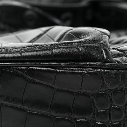 Balenciaga Extra Supple Calfskin Crocodile Embossed Monochrome Small Le Cagole Shoulder Bag Black 9 of 10