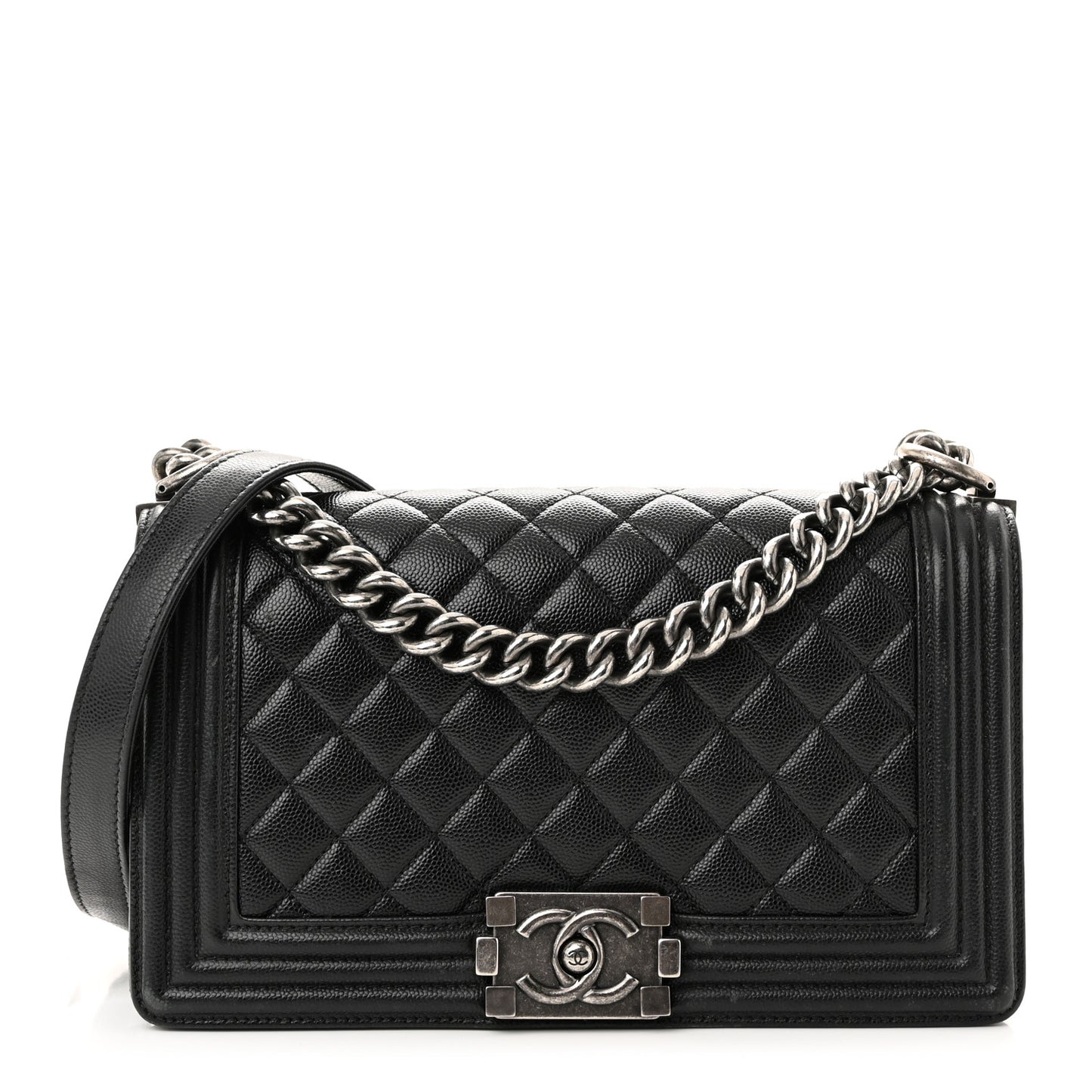 Caviar Quilted Medium Boy Flap Black