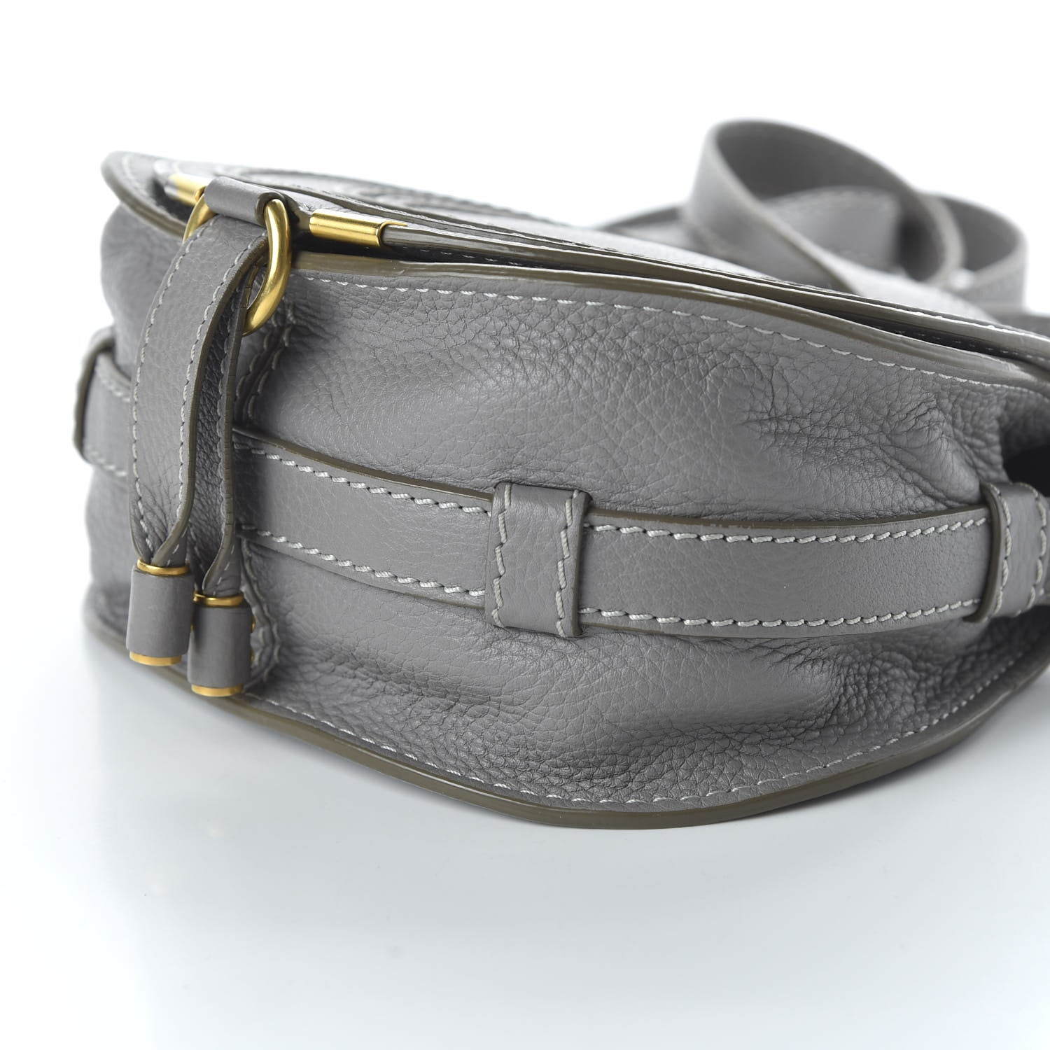 Chloe Calfskin Mini Marcie Round Crossbody Bag Cashmere Grey 7 of 9