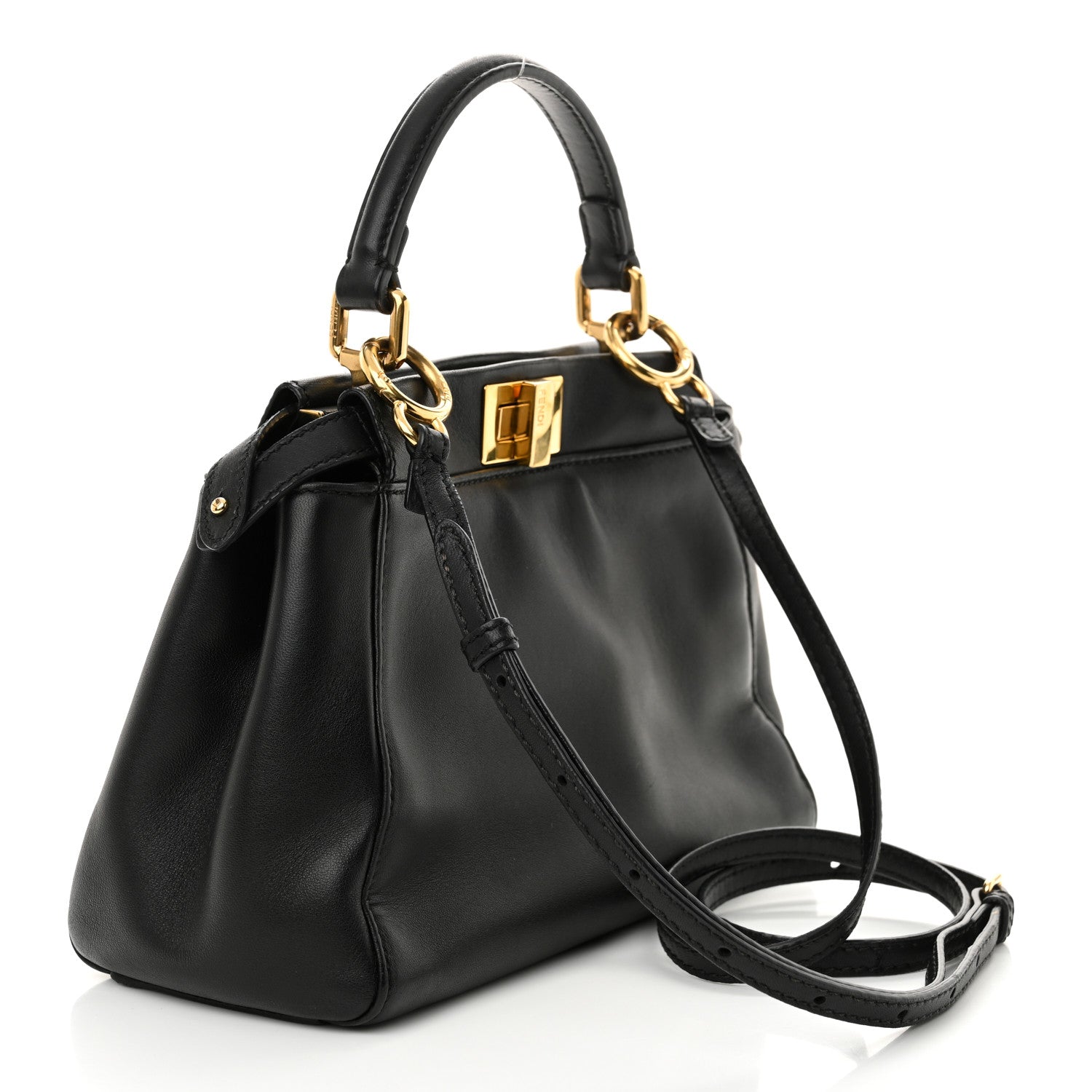 Fendi Nappa Mini Peekaboo Iconic Satchel Black 3 of 11
