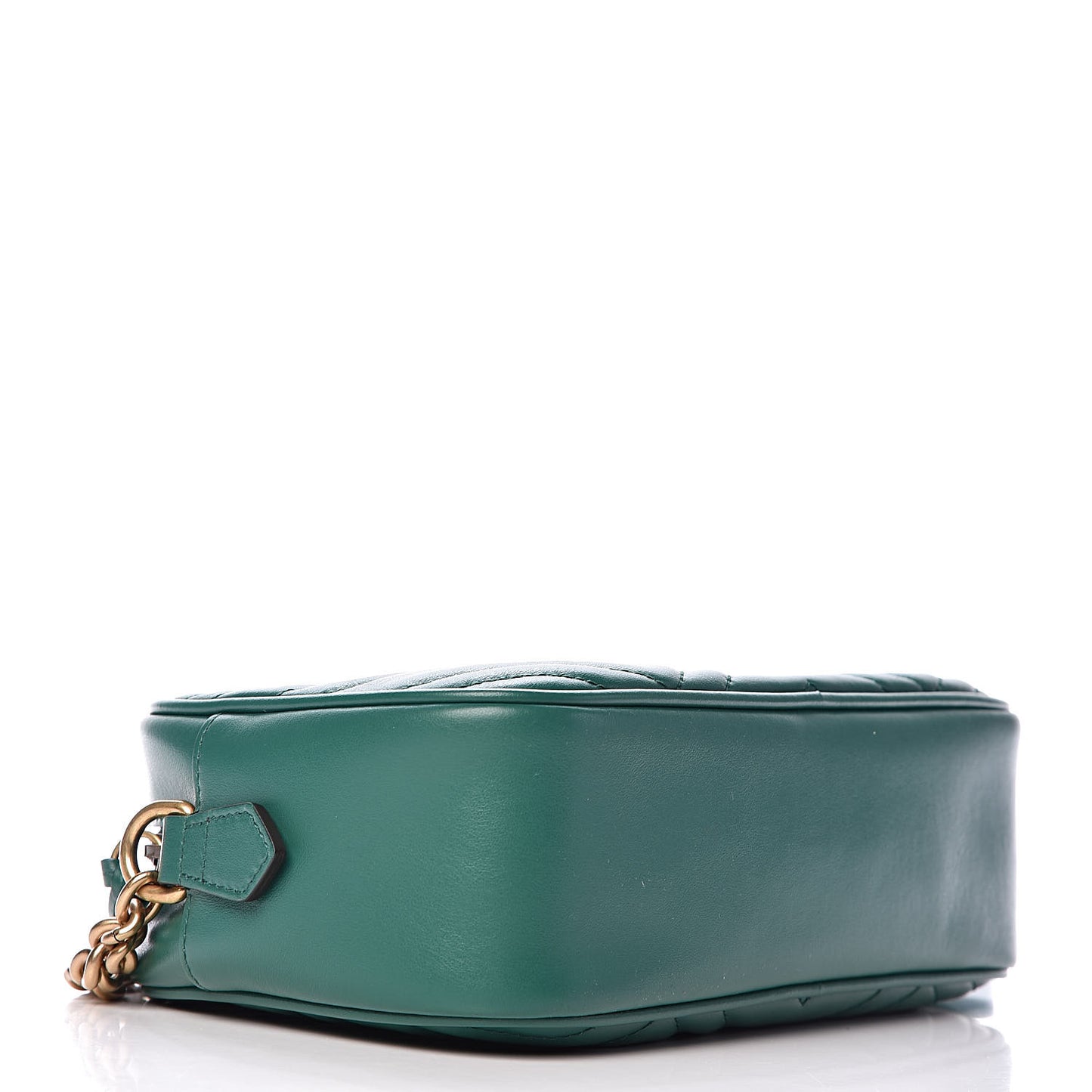 Calfskin Matelasse Small GG Marmont Chain Shoulder Bag Emerald Green