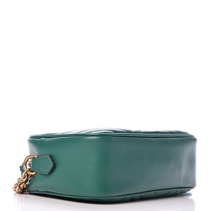 Gucci Calfskin Matelasse Small GG Marmont Chain Shoulder Bag Emerald Green 4 of 10
