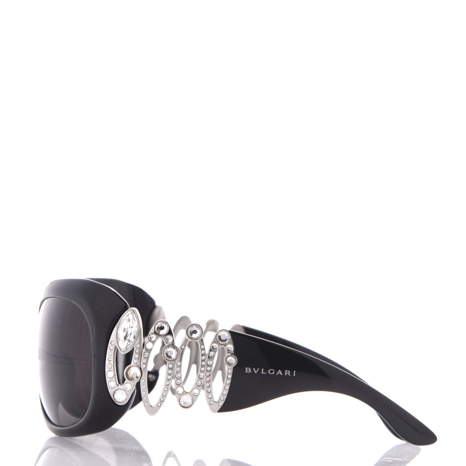 Bulgari Oval Crystal 8016-B Sunglasses Black 3 of 9