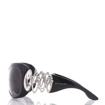 Bulgari Oval Crystal 8016-B Sunglasses Black 3 of 9