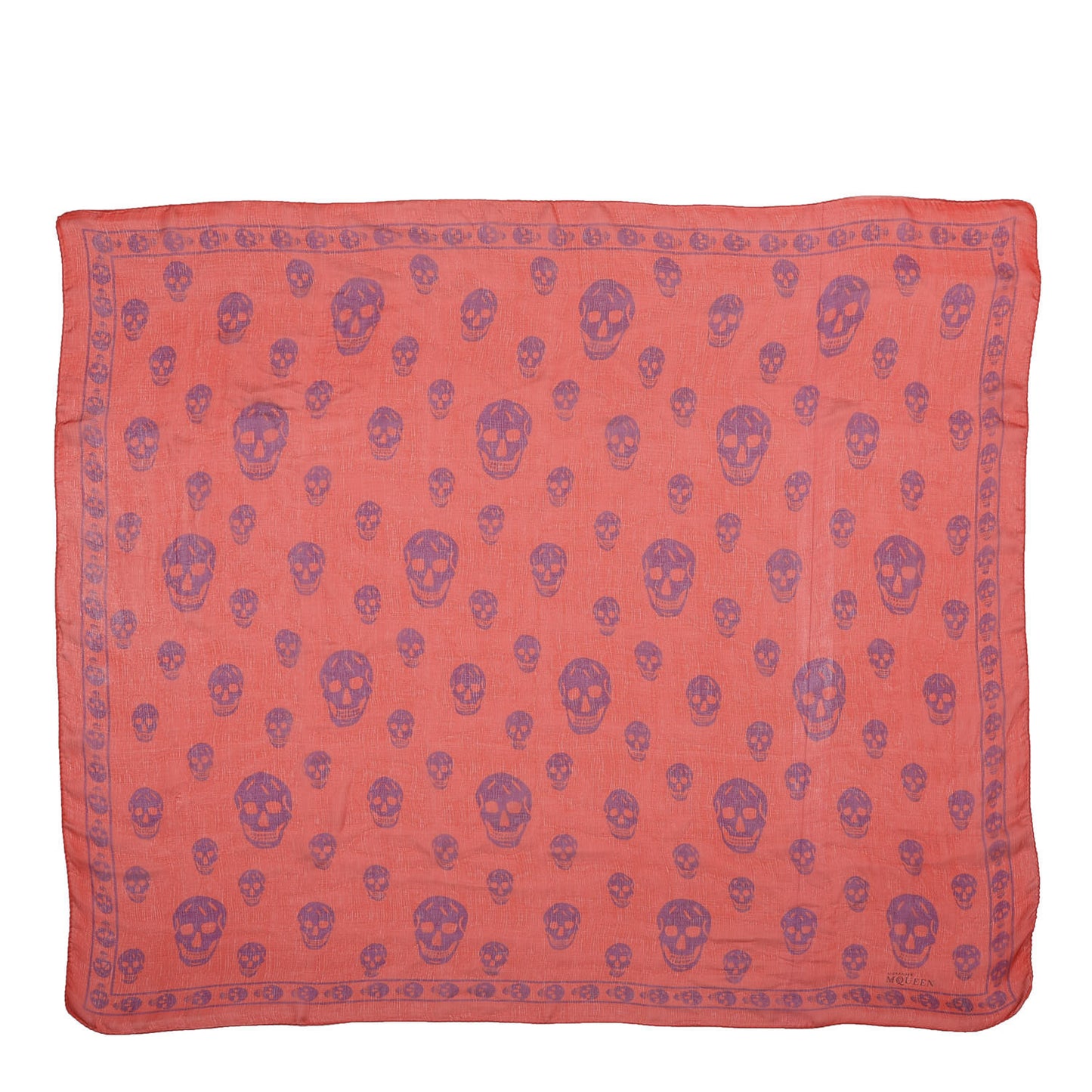 Silk Chiffon Skull Scarf Red