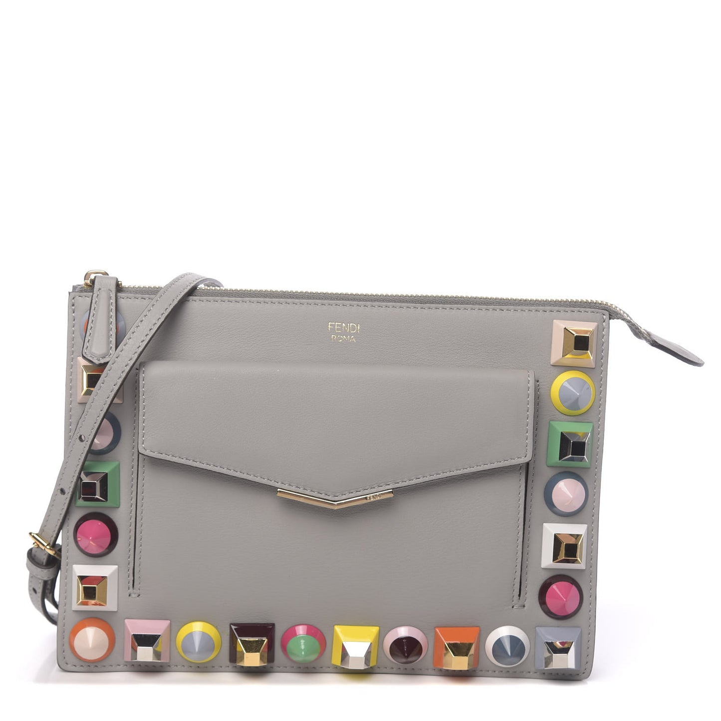 Vitello Dolce Studded Mini 2Jours Pouch Ardesia Multicolor