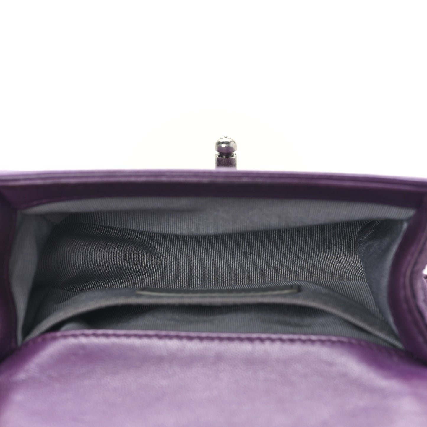 Velvet Quilted Mini Boy Flap Purple