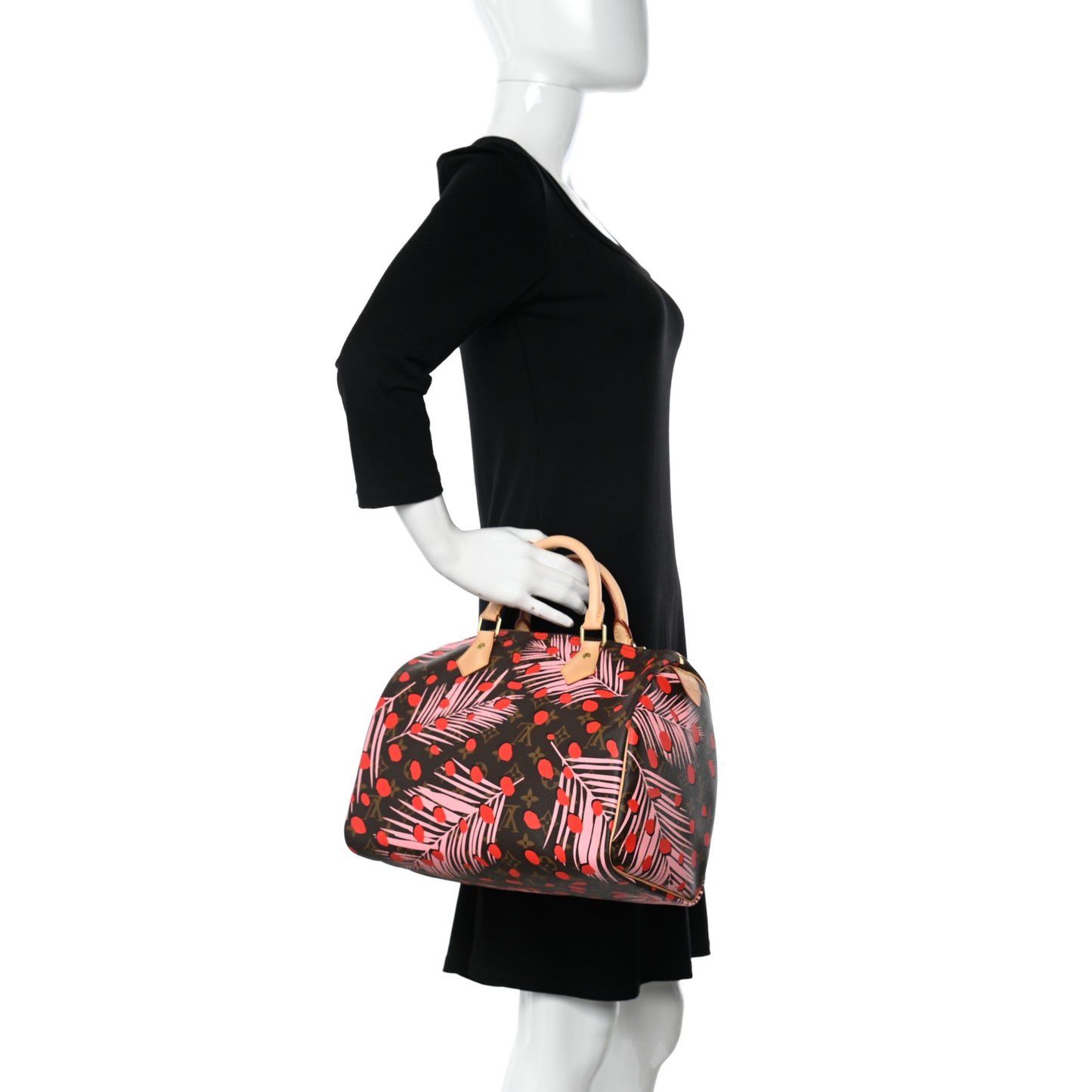 Monogram Jungle Dots Speedy 30 Sugar Pink Poppy