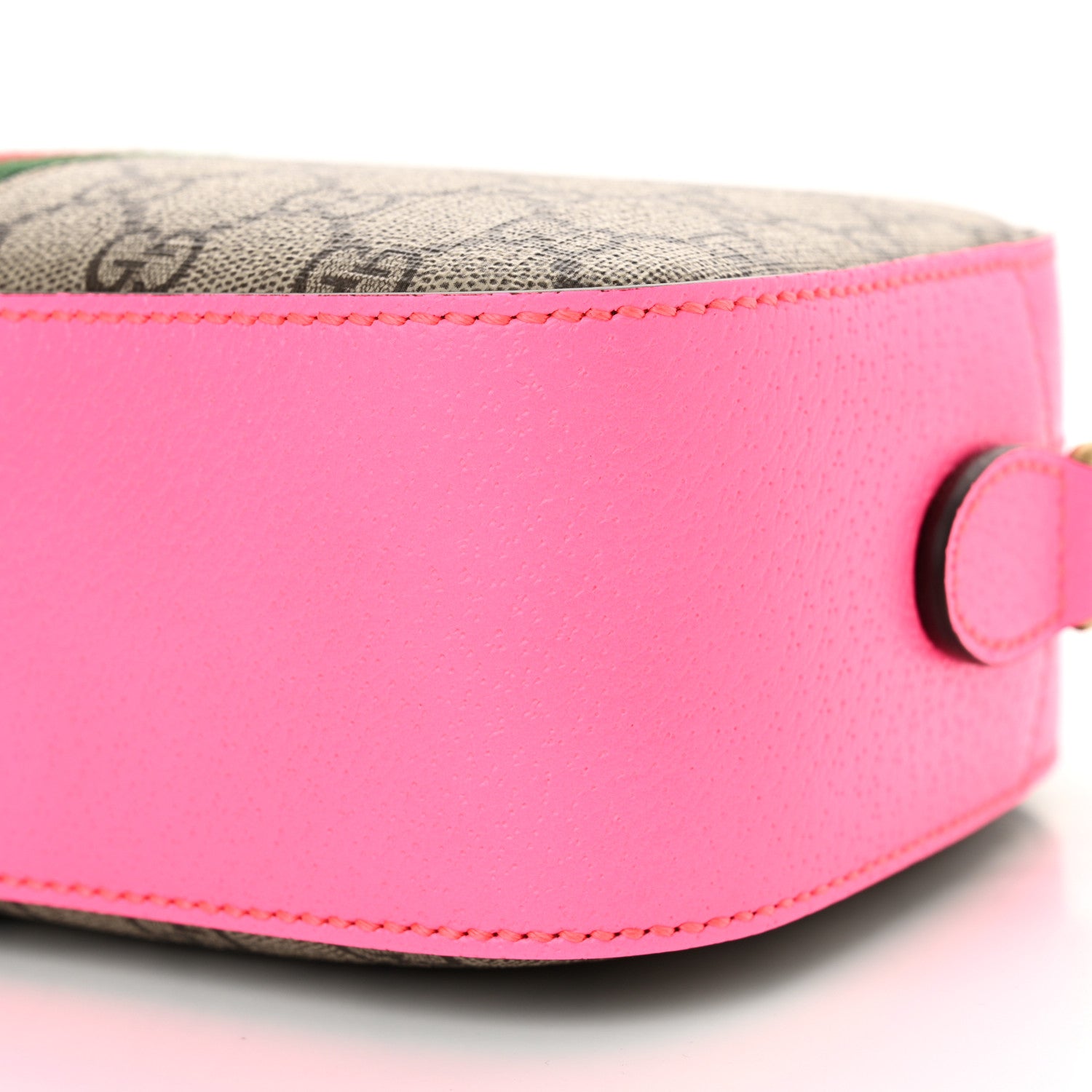 Gucci GG Supreme Monogram Textured Dollar Calfskin Web Ophidia Small Crossbody Bag Beige Ebony Fuchsia 10 of 10